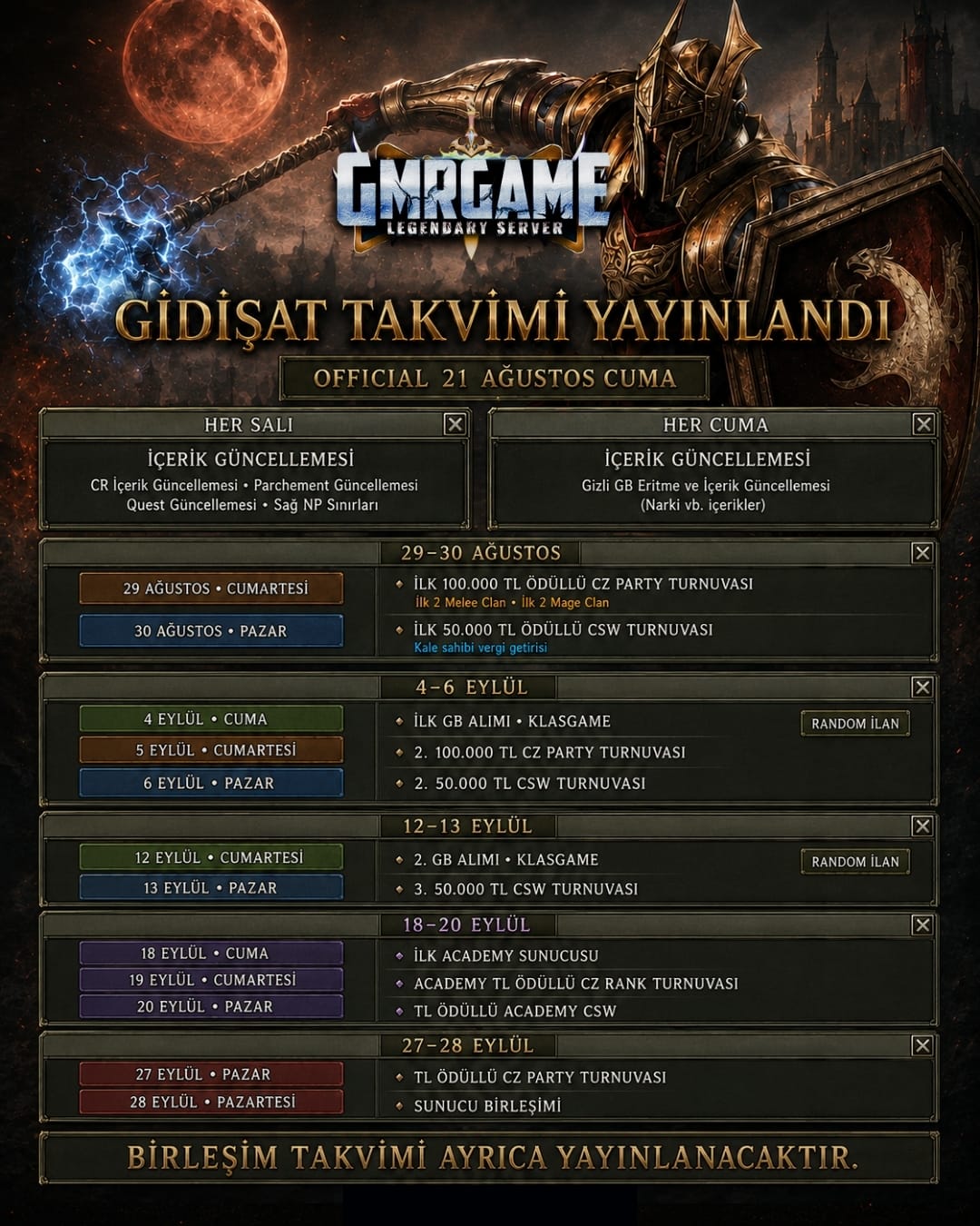 GmrGame gidişat takvimi afişi