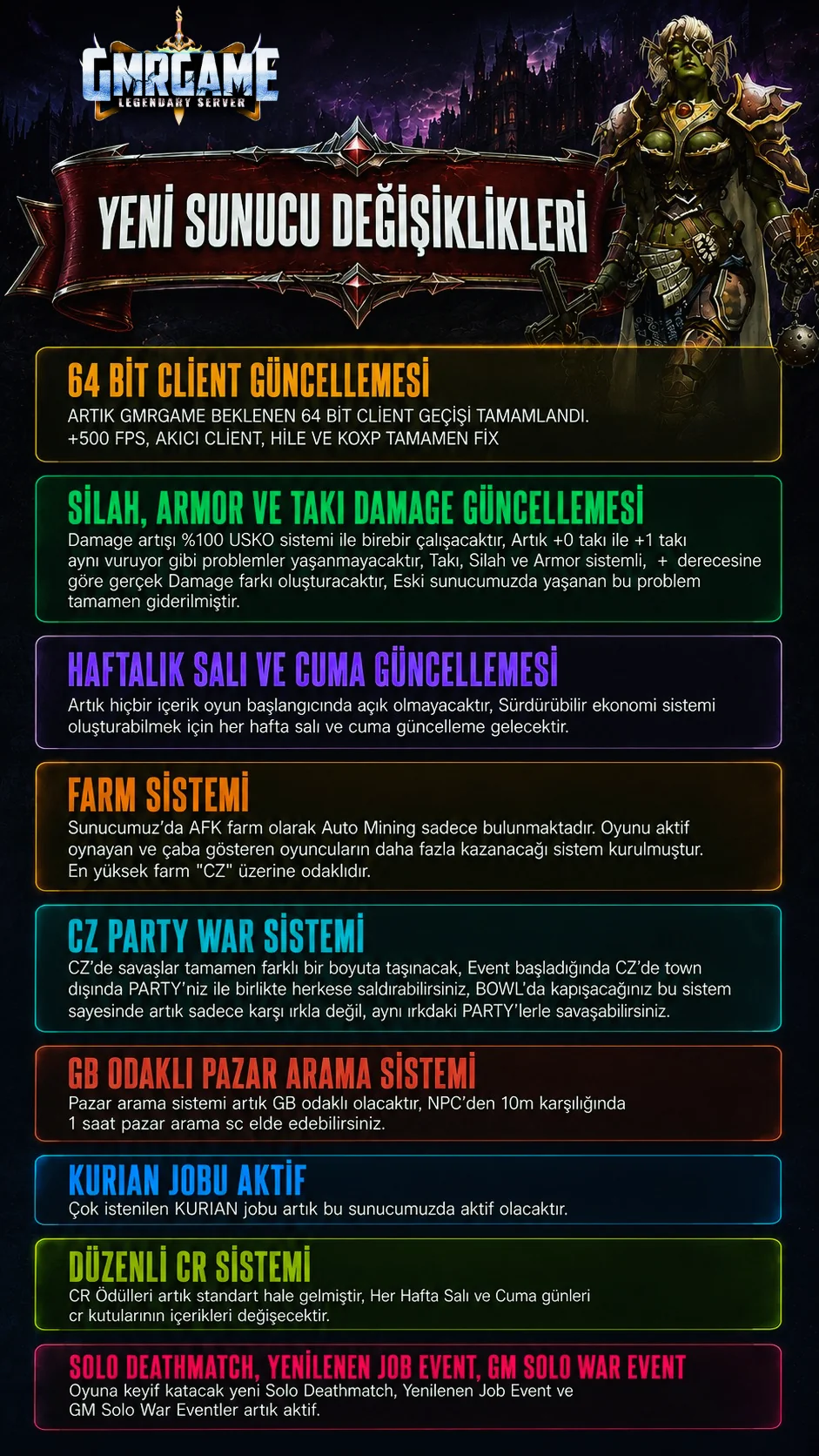YENİ SUNUCU DEĞİŞİKLİKLERİ